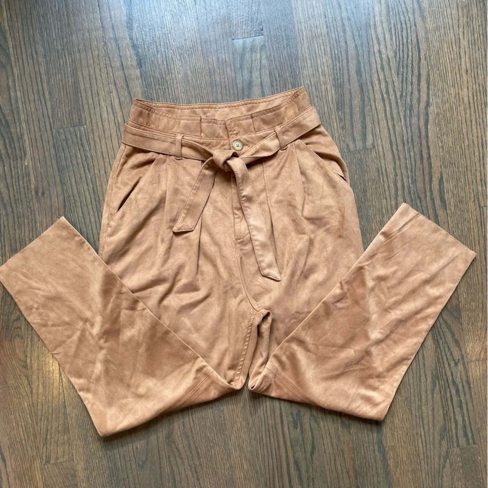 Free People Nightfall Vegan-Suede Pants Camel - Picture 8 of 12